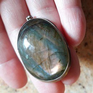 Blue/Orange Labradorite pendant
